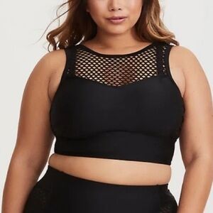 Torrid black mesh swim top